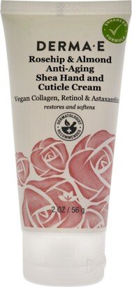 Anti-Aging Shea Hand and Cuticle Cream - Rosehip and Almond For Unisex 2 oz Cream