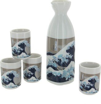 Great Wave Blue Sake Set