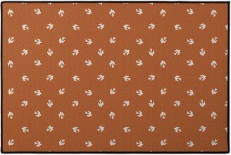 Door Mats: Bird Folk - Rust Door Mat, Orange