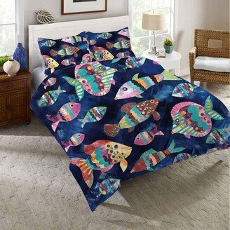 Bohemian Fish Duvet Cover - Blue