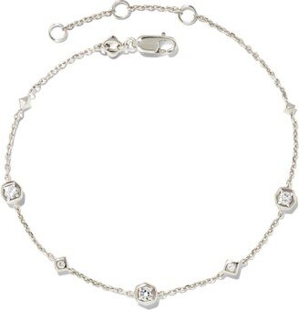 Davie Sterling Silver Trio Delicate Bracelet in White Sapphire