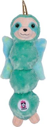 Jojo Modern Pets Mint Sloth Skinny Plush Dog Toy With Crinkle Paper And Squeakers
