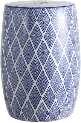 Moroccan Diamonds 18In Drum Garden Stool