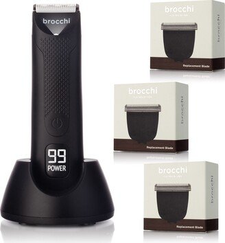 BROCCHI The Cutting Edge USB Waterproof Trimmer + 3 Replaceable Blades