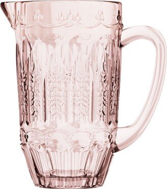 Vintage Glass Pitcher, Water Carafe Jug for Iced Tea, 43.9 OZ, Pink