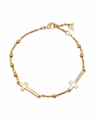 Cross-Motif Ball-Chain Bracelet