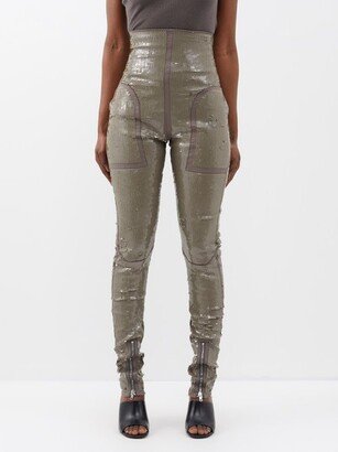 Dirt High-waist Sequinned Denim Leggings