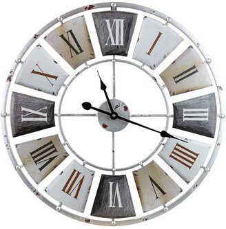 Large Decorative Wall Clock - Beige, Black, Brown, Gray, White, Silver