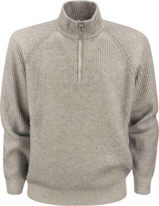 Half-zipped Knitted Jumper-AC