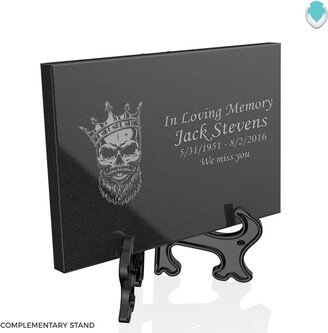 Custom Engraved Granite Plaque With Skull Artwork