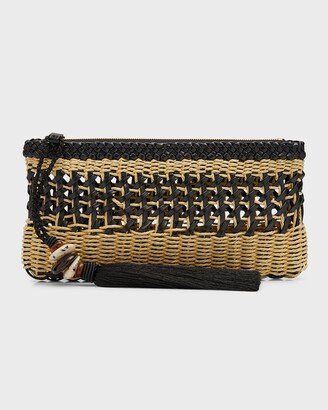 Almeria Two-Tone Woven Clutch Bag