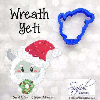 Wreath Yeti - Christmas Cookie Cutter/Fondant Clay