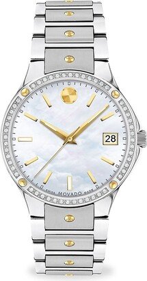 SE Two-Tone Stainless Steel & Diamond Bracelet Watch