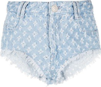 Blue Eneida Denim Mini Shorts