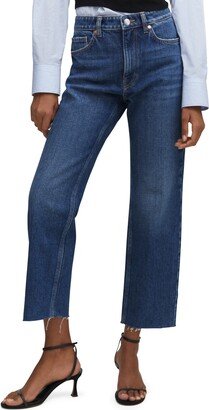 Raw Hem Crop Straight Leg Jeans-AB