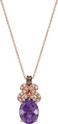 14K Strawberry Gold®, Grape Amethyst™, Chocolate Diamonds® & Nude Diamonds™ Pendant Necklace