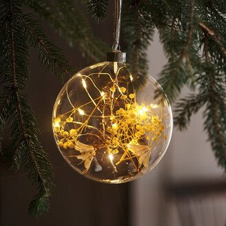 Pre-Lit Flora Glass Disc Ornament