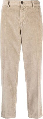 Logo-Plaque Corduroy Straight-Leg Trousers