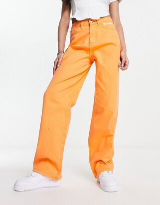 denim slouchy jeans in orange