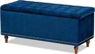 Kaylee Velvet Upholstered Button Tufted Storage Ottoman Bench