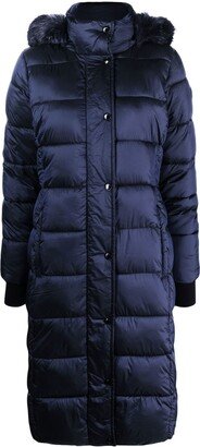 Iridescent belted padded coat