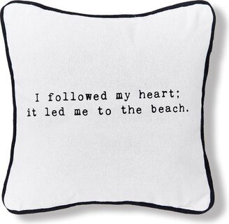 I followed my heart to the beach 10 x 10 Printed Throw Pillow