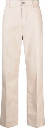 Wide-Leg Contrast-Stitch Trousers