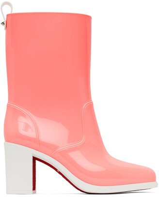 Pink PVC Loubirain 70 Boots