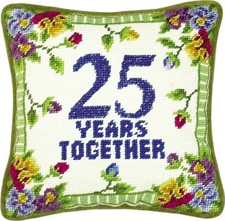 10 x 10 25 Years Together Needlepoint Pillow