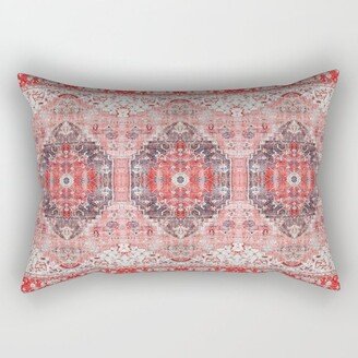 Red Vintage Traditional Berber Oriental Bohemian Moroccan Fabric Style Rectangular Pillow