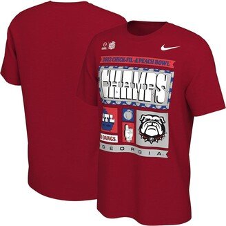 Men's Red Georgia Bulldogs College Football Playoff 2022 Peach Bowl Champions Locker Room T-shirt