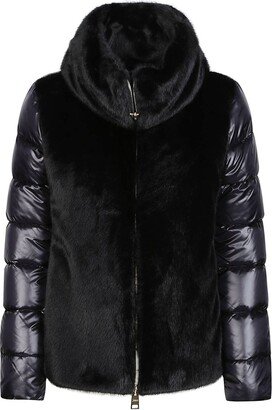 Panelled Quilted High-Neck Jacket