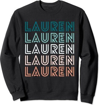 Personalized Birthday Gifts for Women Girls Lauren Name Retro Color Woman Sweatshirt