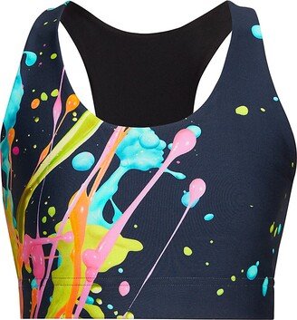 Pop Art Midnight Splatter Sports Bra