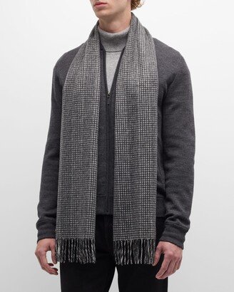 Men's Cashmere Houndstooth Scarf