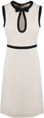 Contrast Trim Keyhole Cut-Out Dress