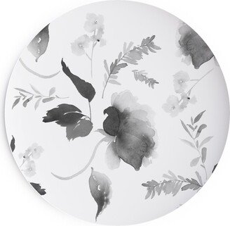 Salad Plates: Spring Beginning - Black And White Salad Plate, White