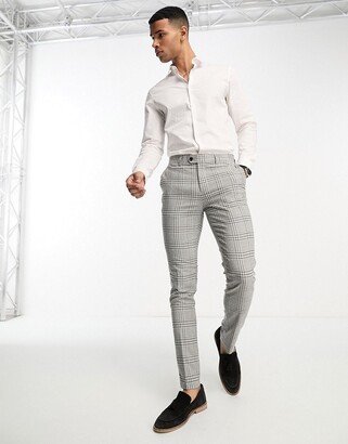 skinny pants in gray check