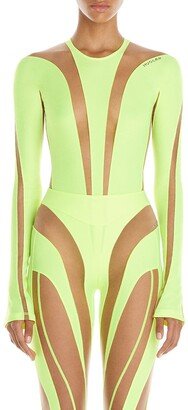 Illusion Mesh Long Sleeve Bodysuit