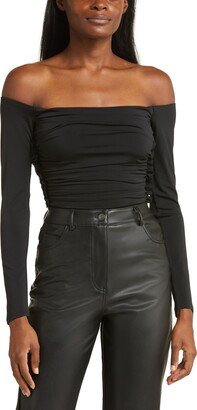 Hoover Off the Shoulder Long Sleeve Ruched Bodysuit