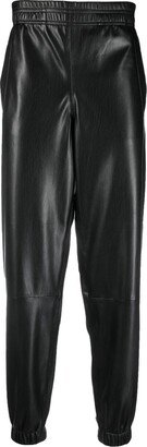 Leather-Effect Straight-Leg Trousers-AA