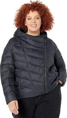 Plus Size Boundless Down Puffer Jacket II (Dark Black) Women's Coat