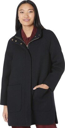 Estate Cocoon Coat in Insuluxe Fabric (True Black) Women's Clothing