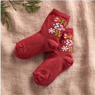 Flower Garden Wool Socks, Youth