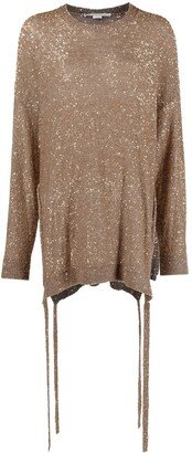 Sequinned Side-Tie Jumper