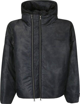 Double Collar Drop Shoulder Puffer Jacket