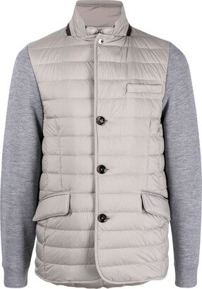 Contrast-Sleeve Padded Jacket