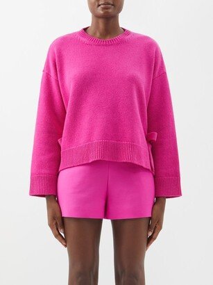 Bow-appliqué Wool Sweater