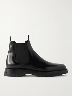 Hybrid Glossed-Leather Chelsea Boots