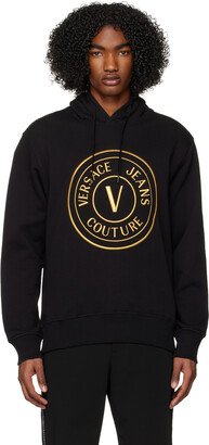 Black V-Emblem Hoodie